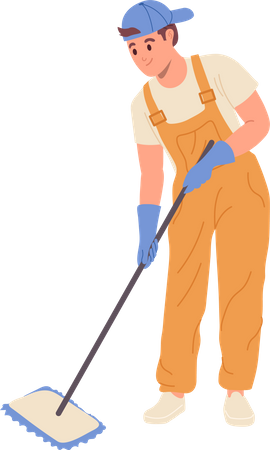 Cleaning service worker  일러스트레이션