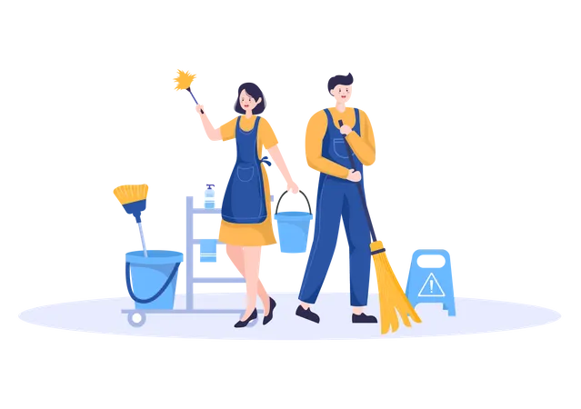 Cleaning Service workers Illustration
