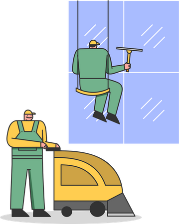 Cleaning Service Workers Illustration