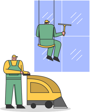 Cleaning Service Workers  Illustration