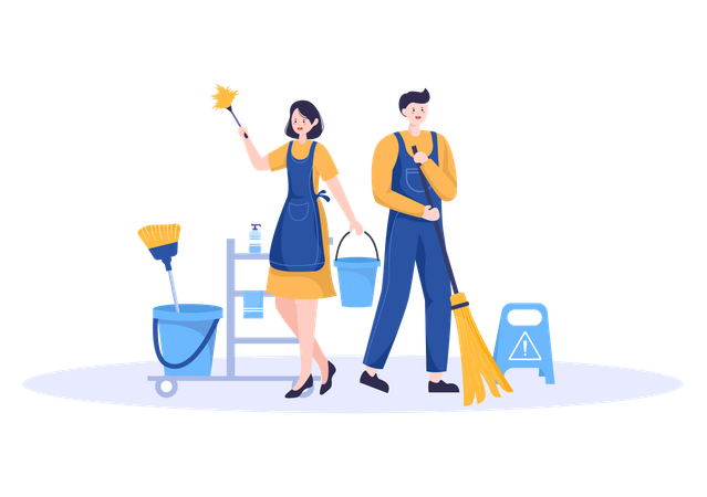 Cleaning Service workers  イラスト