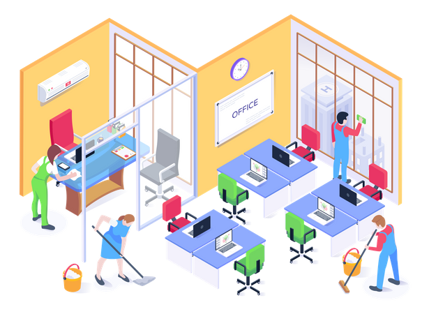 Cleaning Staff  Illustration