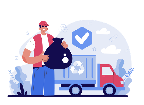 Cleaning staff with special equipment  Illustration