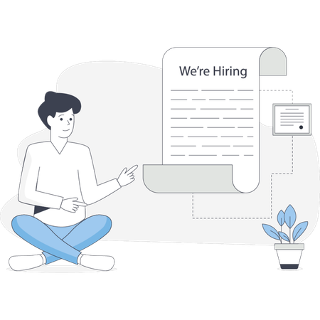 Clear "We're Hiring" sign encouraging potential candidates to apply for open positions  Illustration