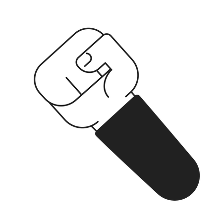 Clench fist and raising  イラスト