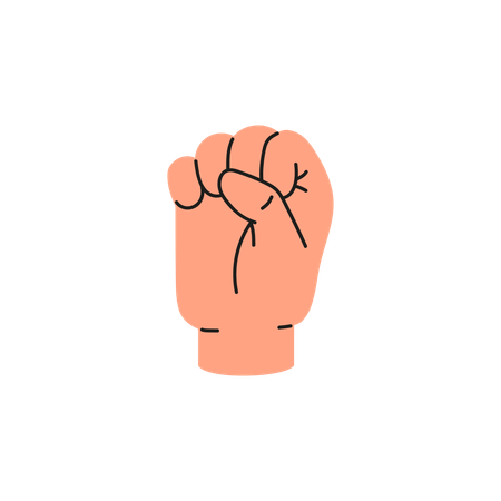 Clenched fist sign protest movement  Illustration