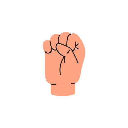 Clenched fist sign protest movement  Illustration