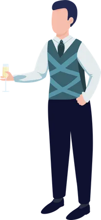 Clerk at Christmas party  Illustration