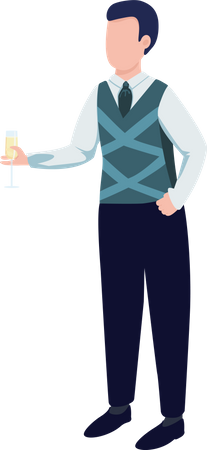 Clerk at Christmas party  Illustration