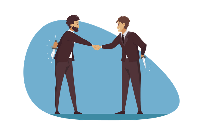 Clever businessman shaking hands with loyal partner  イラスト