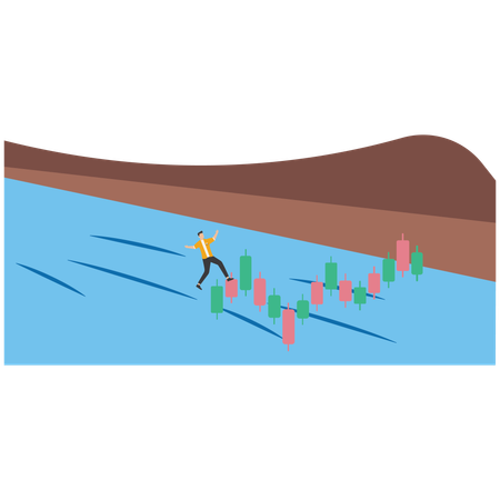 Kluger Geschäftsmann nutzt wachsende Investitionen als Anreiz Balkendiagramm  Illustration