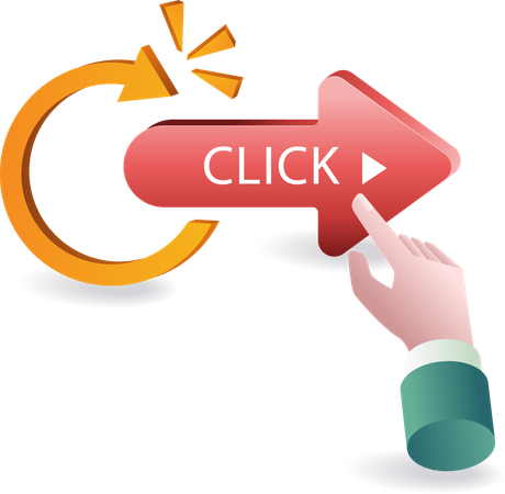 Click arrow button to continue icon symbol  Illustration