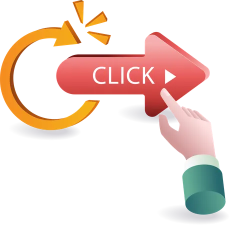 Click arrow button to continue icon symbol  Illustration