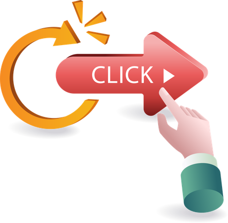 Click arrow button to continue icon symbol  Illustration