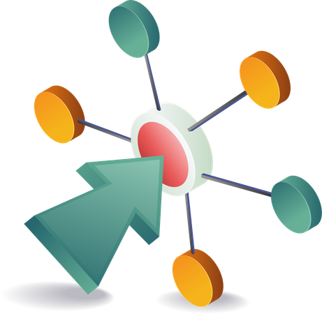 Click button with multiple networks  Illustration