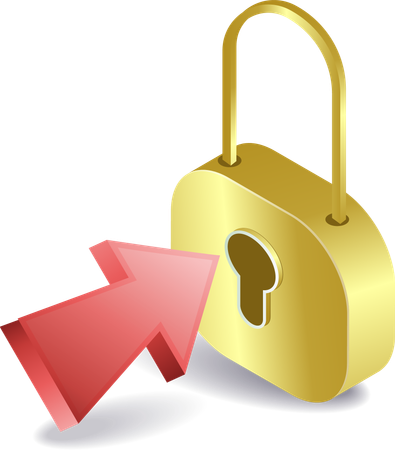 Click security padlock symbol  Illustration