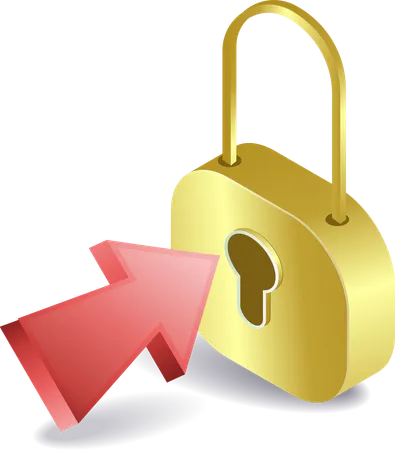 Click security padlock symbol  Illustration