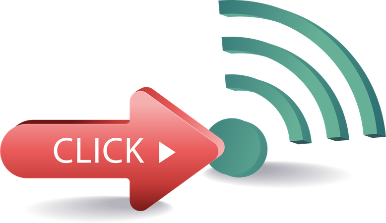 Click symbol with wifi  Illustration