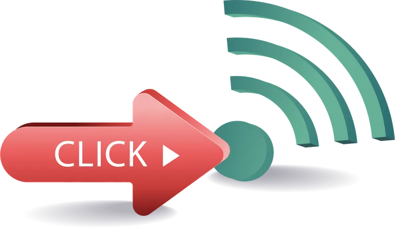 Click symbol with wifi  Illustration