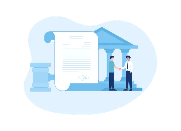Client Contract Signature To Attorney Trending Concept Flat Illustration イラスト