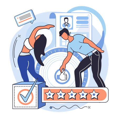 Client donnant une étoile  Illustration