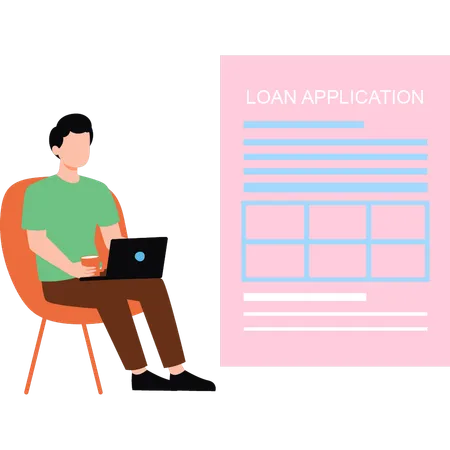 Client fills out loan application form  Illustration