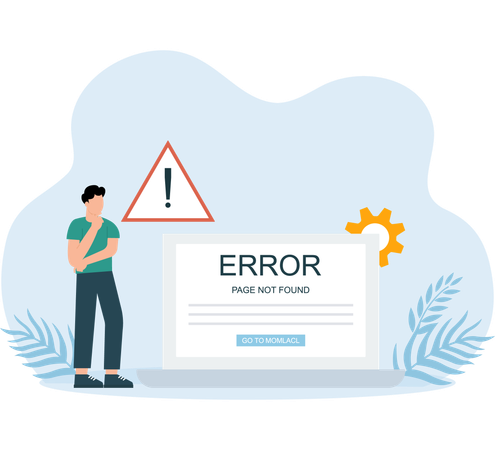 Client finds Page Not Found error  Illustration