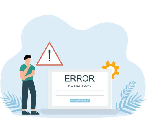 Client finds Page Not Found error  Illustration