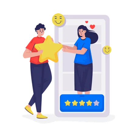 Client gives good rating  Illustration