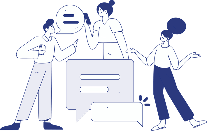 Client giving online messages responses  Illustration