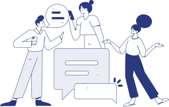 Client giving online messages responses  Illustration