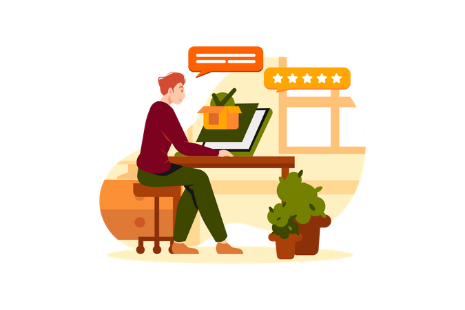 Client Giving Product review and Feedback Illustration