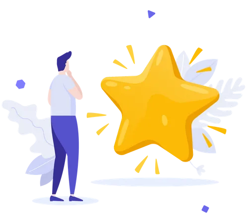 Client donnant une étoile  Illustration