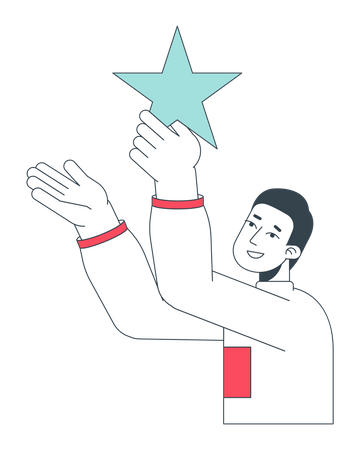 Client masculin donnant une étoile  Illustration