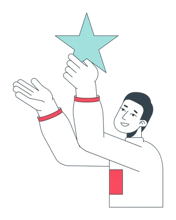 Client masculin donnant une étoile  Illustration