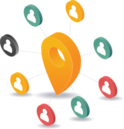 Client location network  Illustration