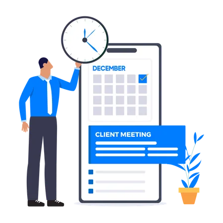 Client Schedule Meeting  Illustration