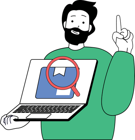 Client searches for his lost parcel  Illustration