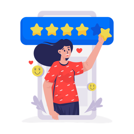 Cliente dá feedback positivo  Ilustração