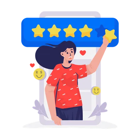 Cliente dá feedback positivo  Ilustração