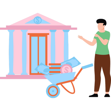 Cliente toma empréstimo bancário  Ilustração