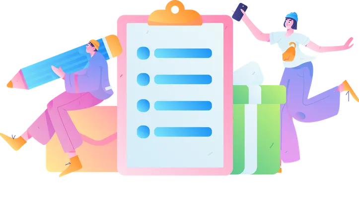 Los clientes completan el formulario kyc  Ilustración