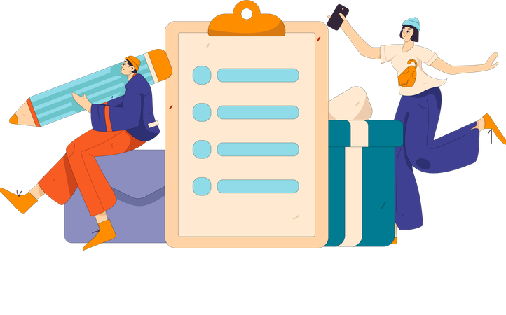 Los clientes completan el formulario kyc  Ilustración
