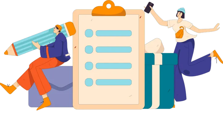 Los clientes completan el formulario kyc  Ilustración
