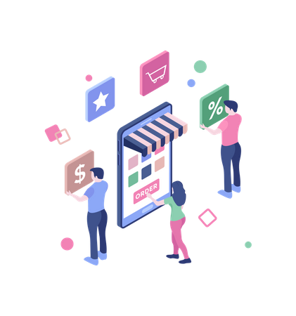 Clientes on-line  Ilustração