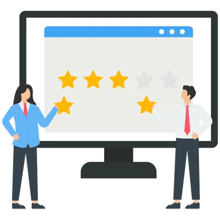 Clients choosing satisfaction rating  Illustration