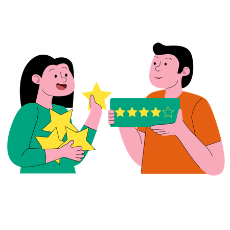 Clients Sharing Star Ratings  Illustration