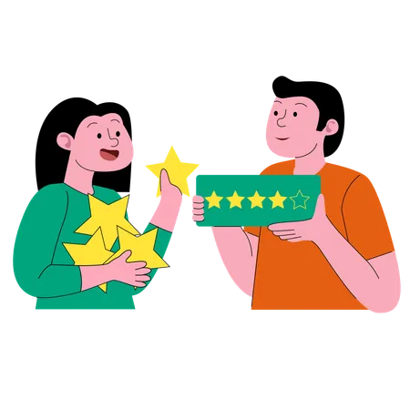 Clients Sharing Star Ratings  Illustration