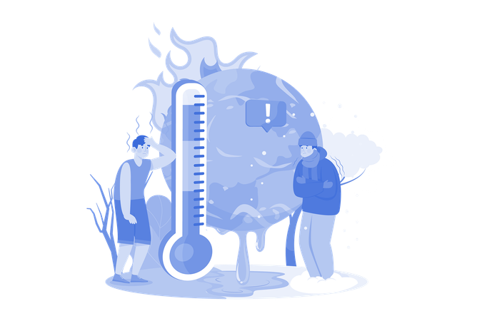 Temperatura climática inestable  Illustration