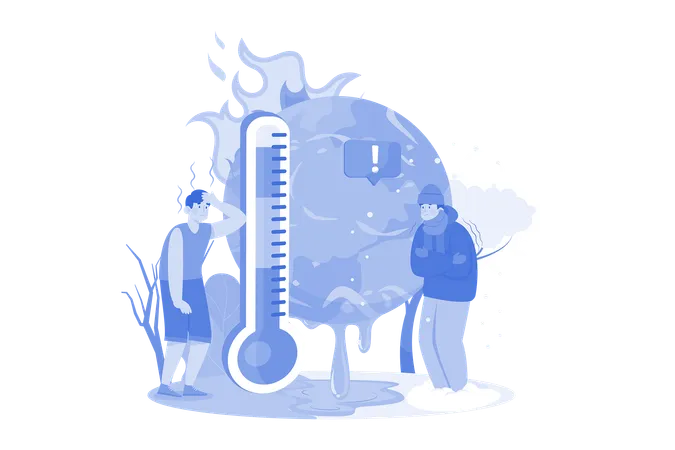 Temperatura climática inestable  Illustration